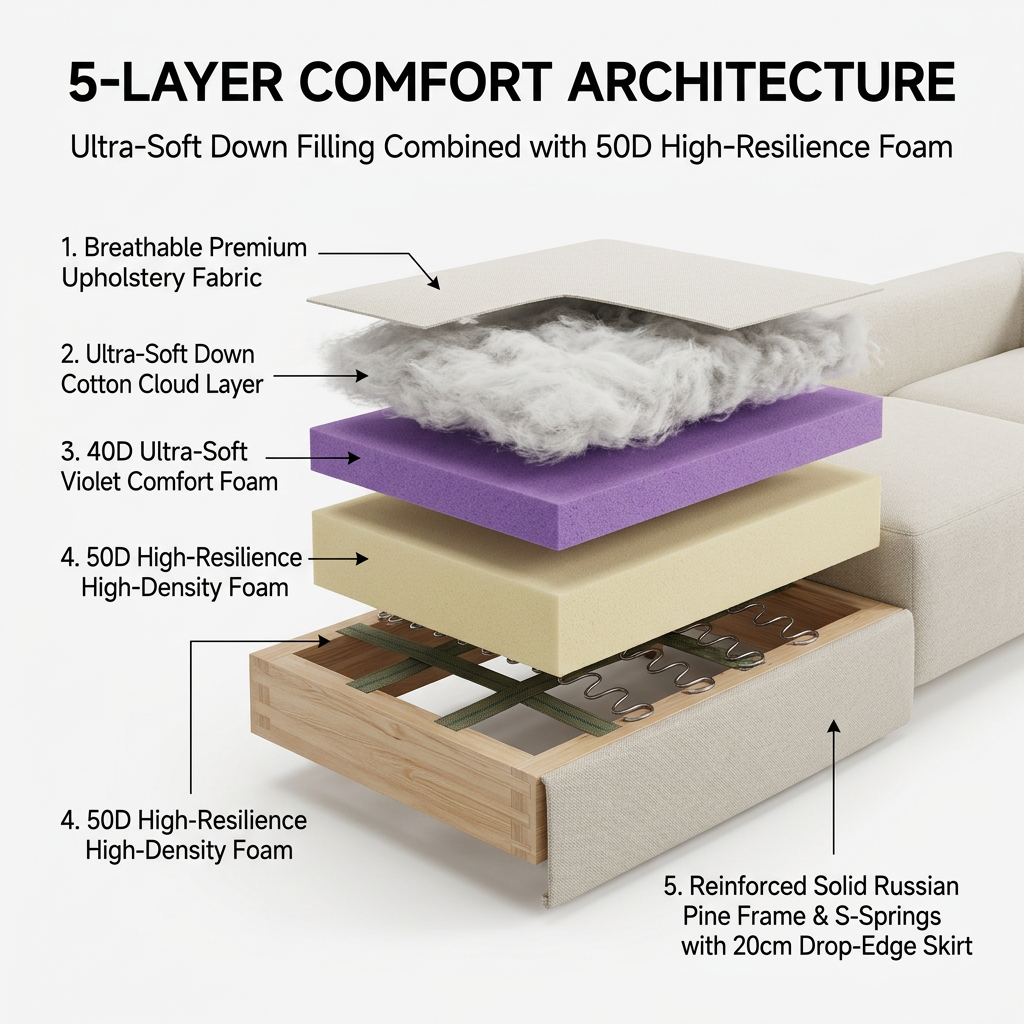 Tori Style Bay Window Cushion Sofa (Priced per Meter) - French Minimalist Embrace Nook