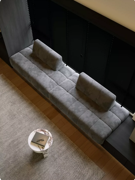 Daniel Style Bay Window Cushion Sofa (Priced per Meter) - Minimalist Floating Tufted Ledge