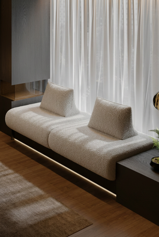 Prato Style Bay Window Cushion Sofa (Priced per Meter) - Bespoke Minimalist Italian Reading Nook