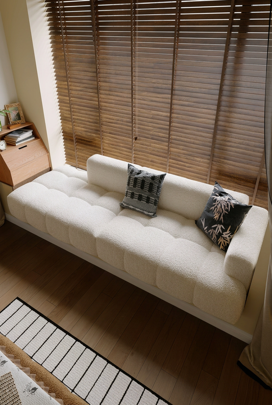 Puff Style Bay Window Cushion Sofa (Priced per Meter) - Plump Tufted Grid Cloud Nook